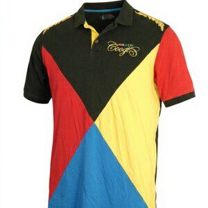 Coogi Australia VintageY2K Short Sleeve Graphic Golf Polo Shirt Blue Size 3XL